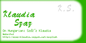 klaudia szaz business card